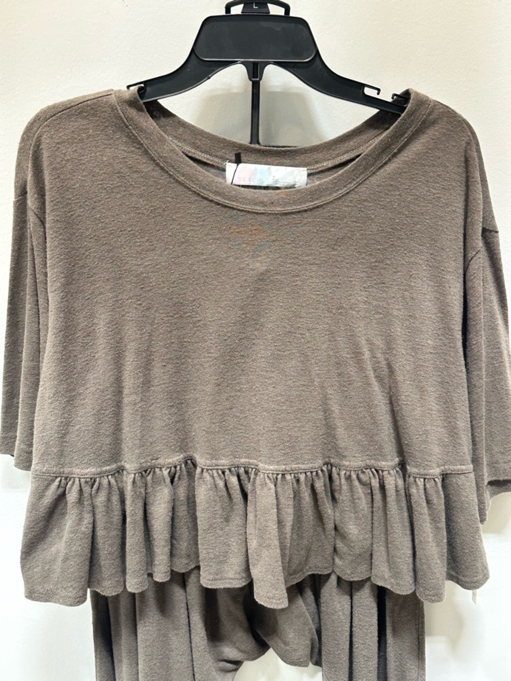 Free People Beach Olive Brown Alma RuffleTwo Piece Harem Pant Set Small - Picture 6 of 9